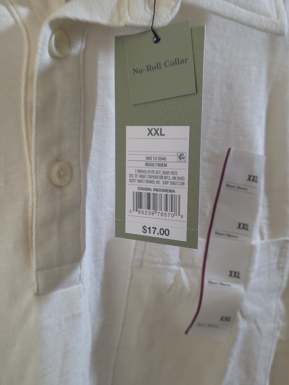 Goodfellow & Co Men's Off-White Polo Shirt with Pocket - Picture 2 of 2